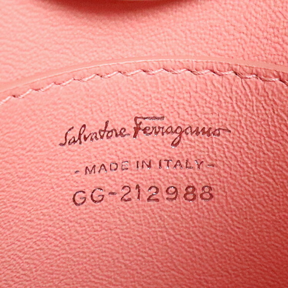 Salvatore Ferragamo VIVA Vara Rion Shoulder Bag Calfskin Coral Pink Pouch - Picture 9 of 11
